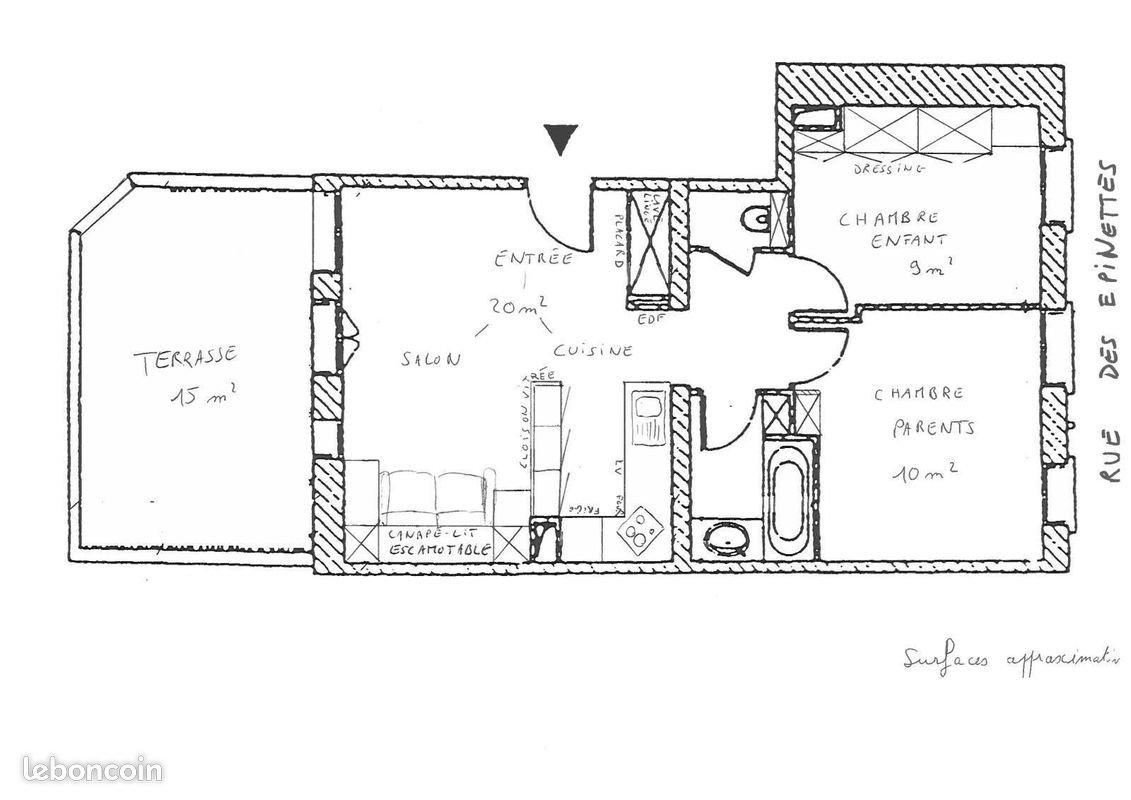 Appartement à louer, 45m², Paris 17ème