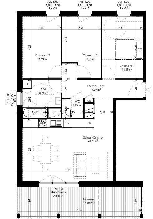 Appartement à vendre, 78m², Beaumont