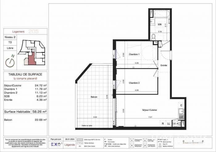 Appartement à vendre, 58m², Castelnau-le-Lez