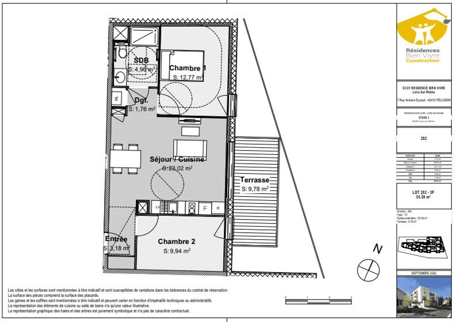 Appartement à vendre, 55m², Pélussin