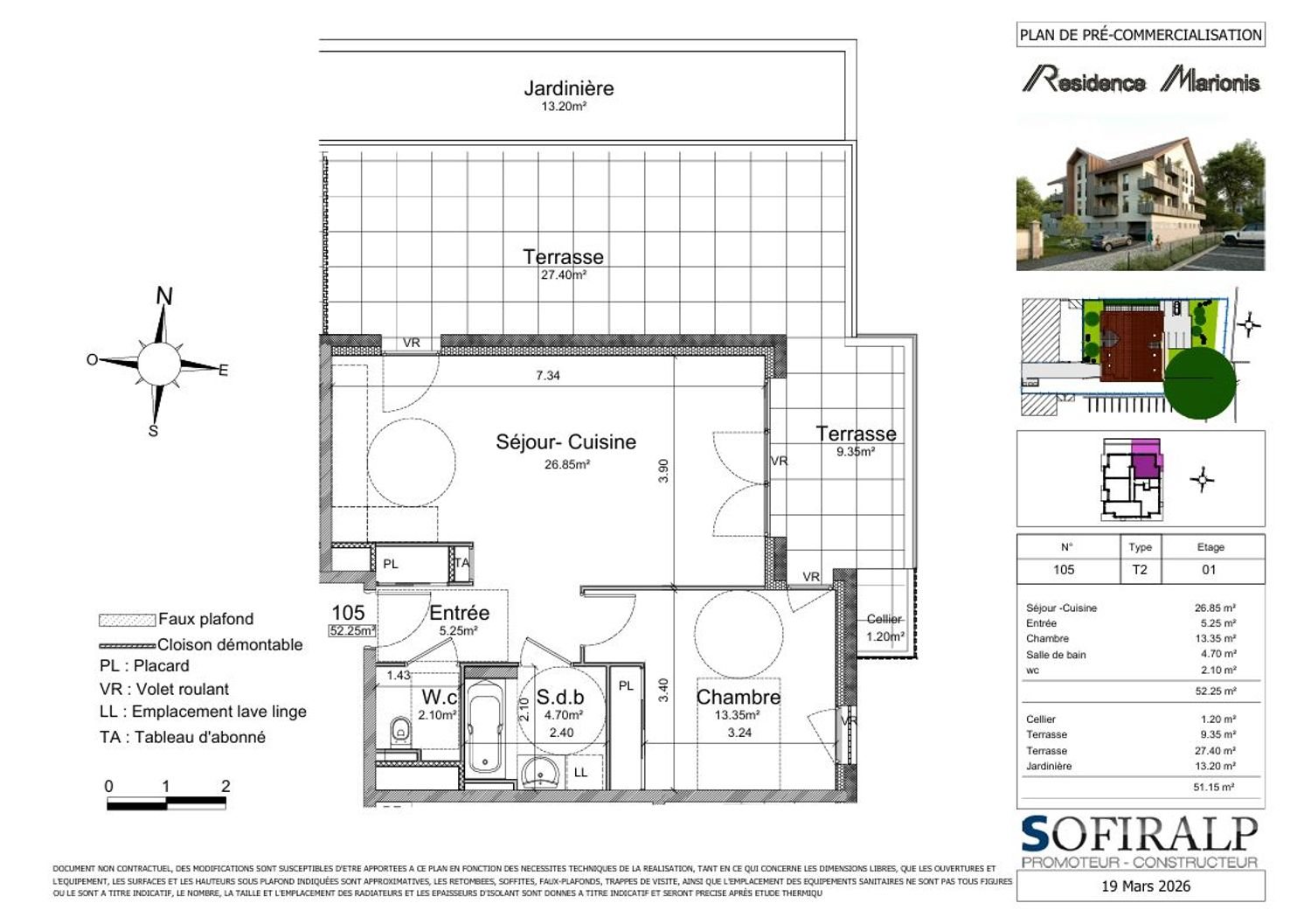 Appartement à vendre, 52m², Bourgoin-Jallieu