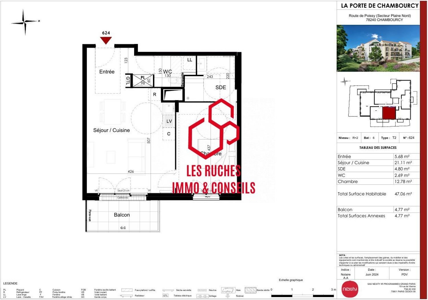 Appartement à vendre, 47m², Chambourcy