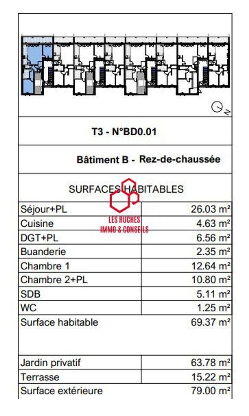 Appartement à vendre, 69m², Bussy-Saint-Georges