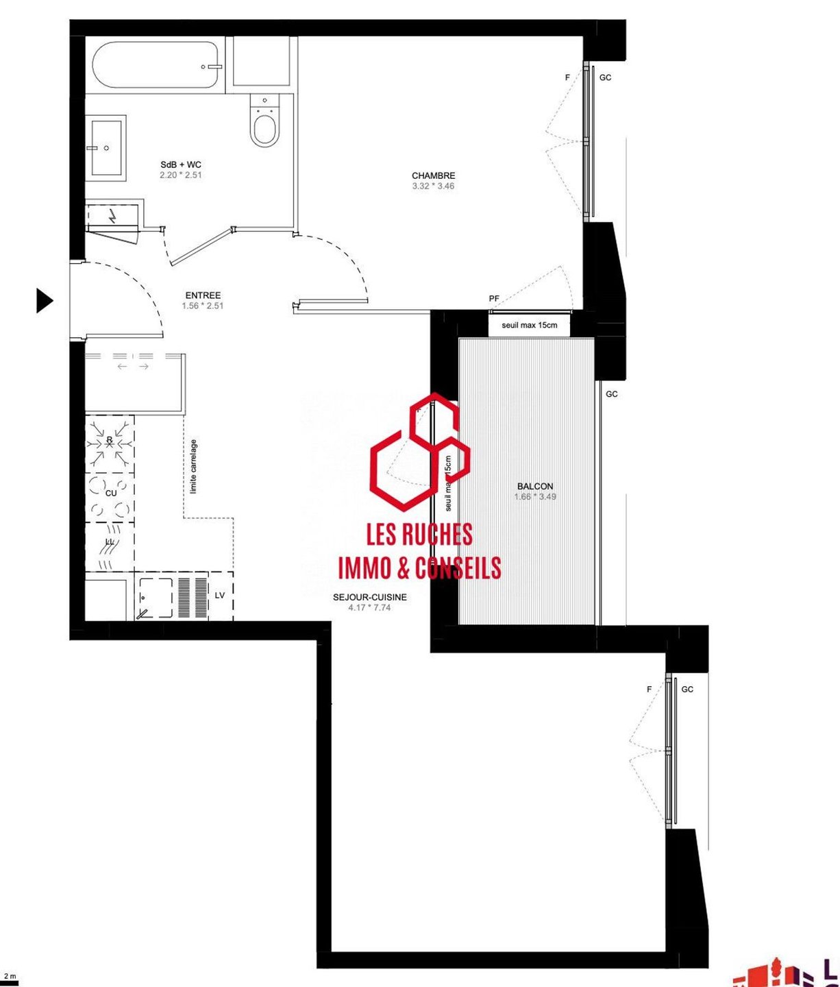 Appartement à vendre, 49m², Montévrain