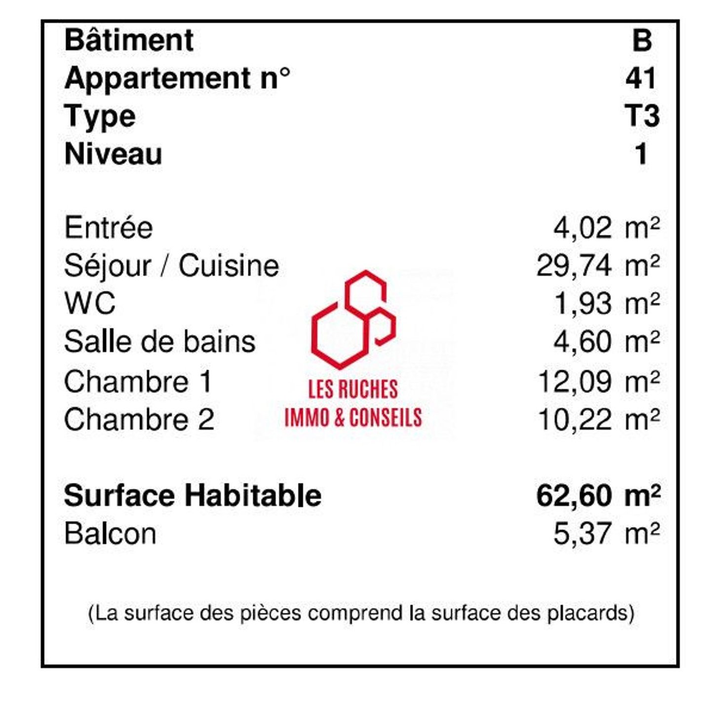 Appartement à vendre, 62m², Linas
