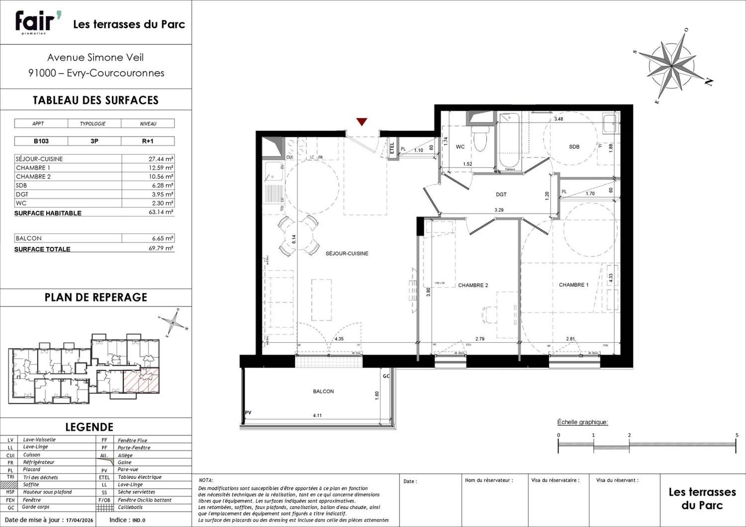 Appartement à vendre, 63m², Evry