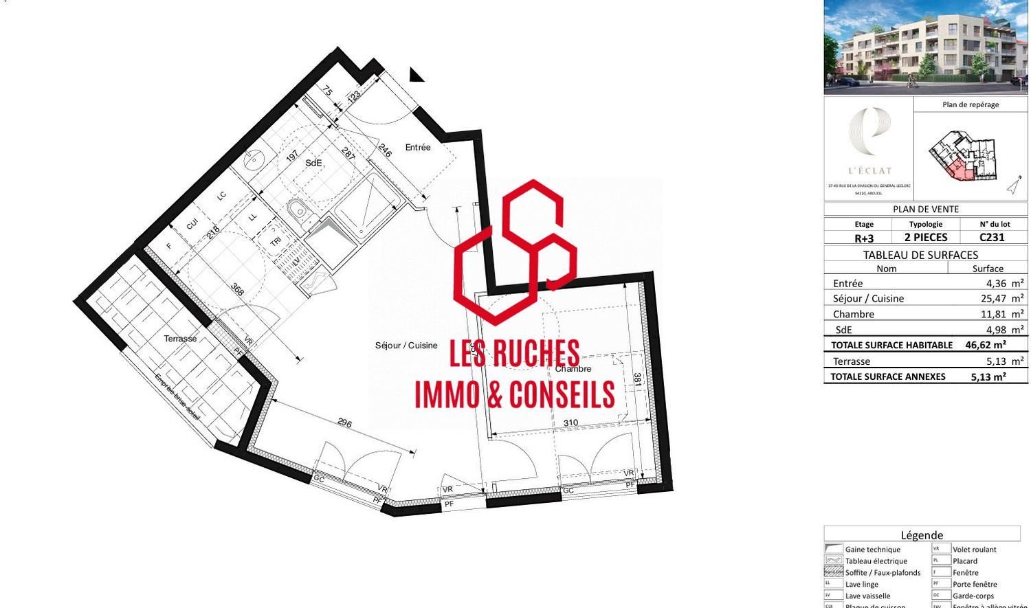 Appartement à vendre, 46m², Arcueil