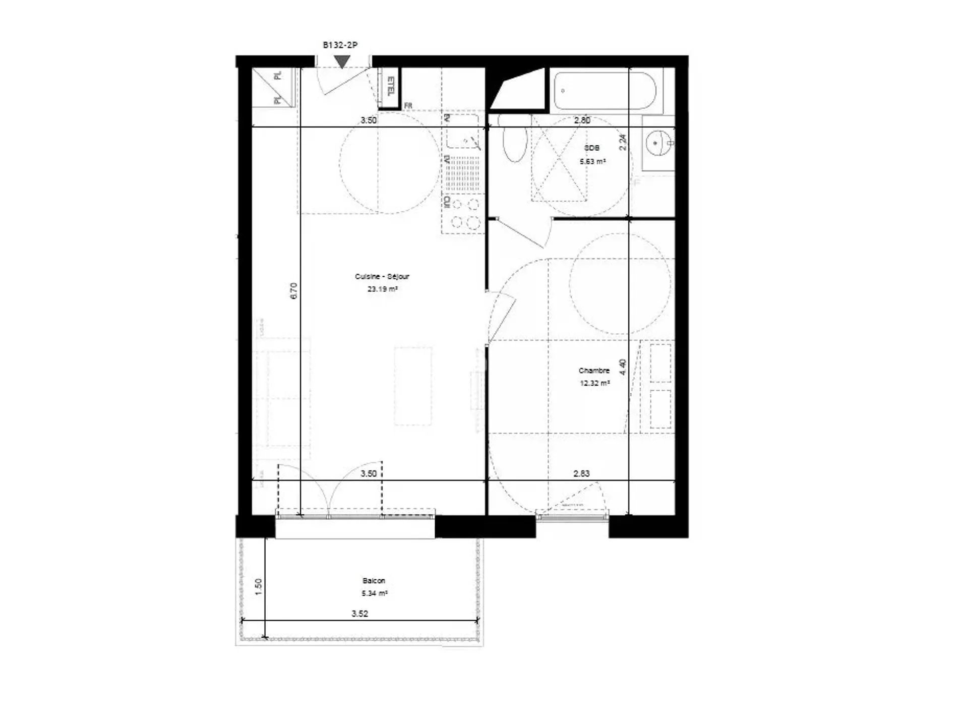 Appartement à vendre, 41m², Le Coudray-Montceaux
