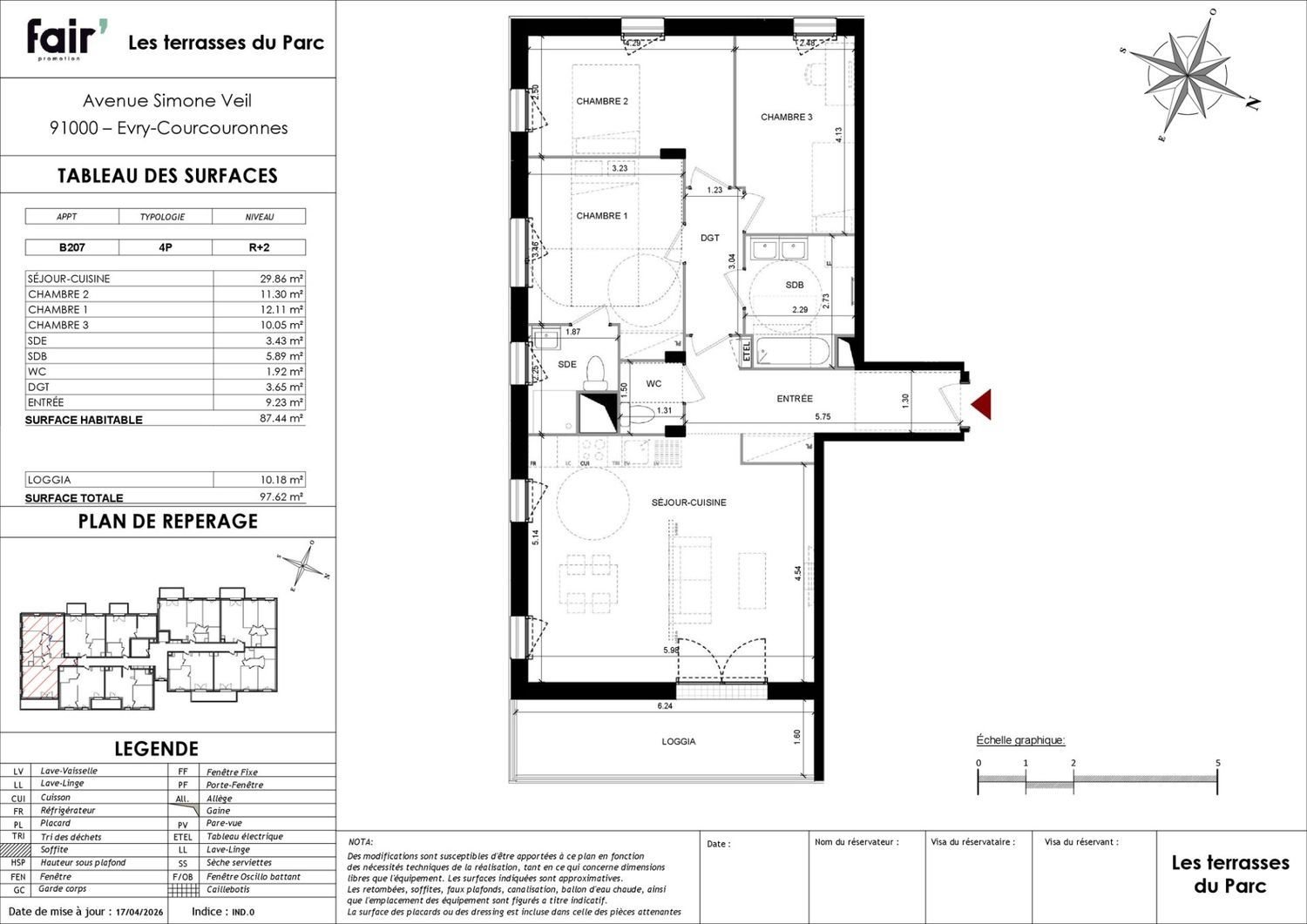 Appartement à vendre, 87m², Evry