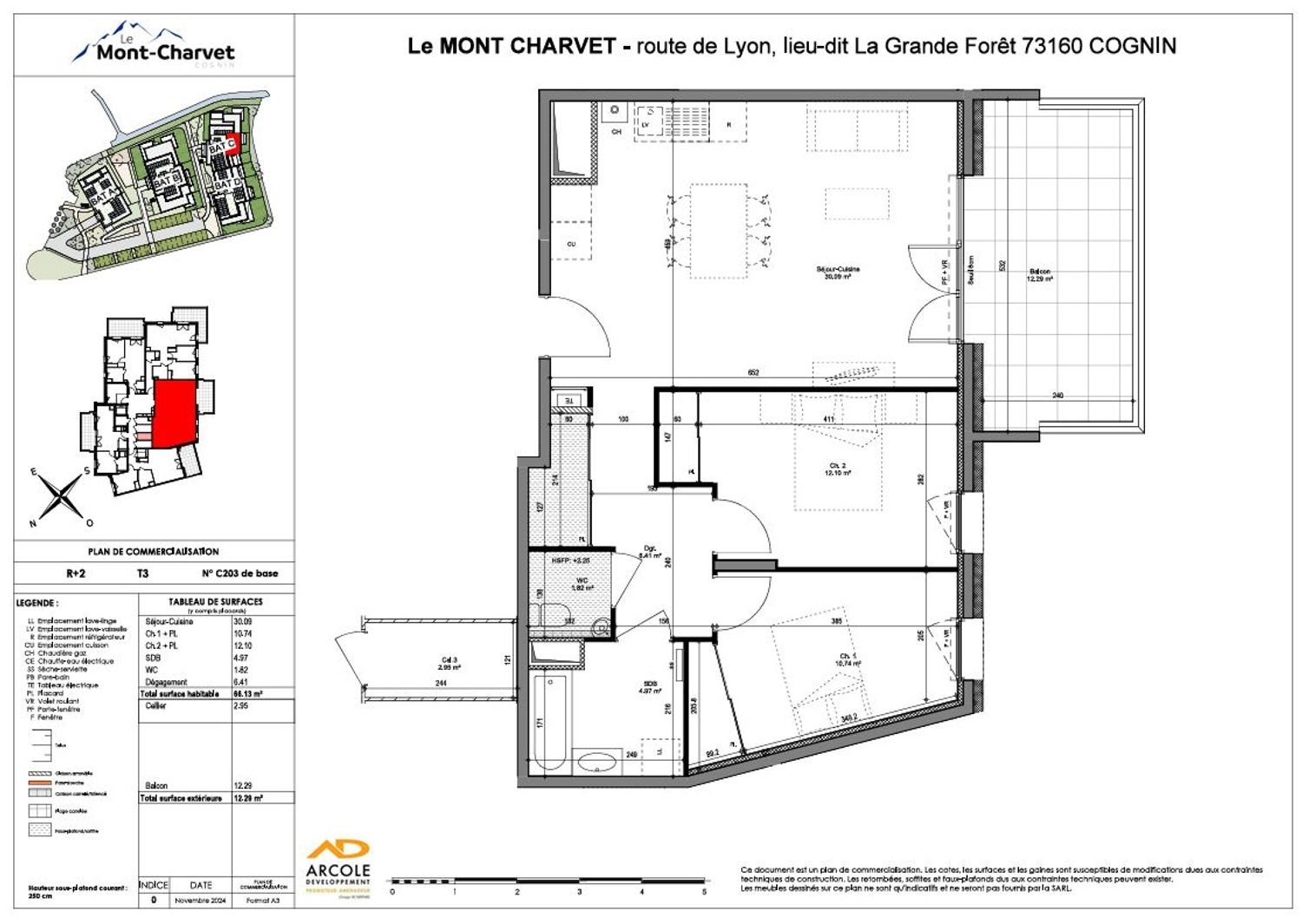 Appartement à vendre, 67m², Cognin