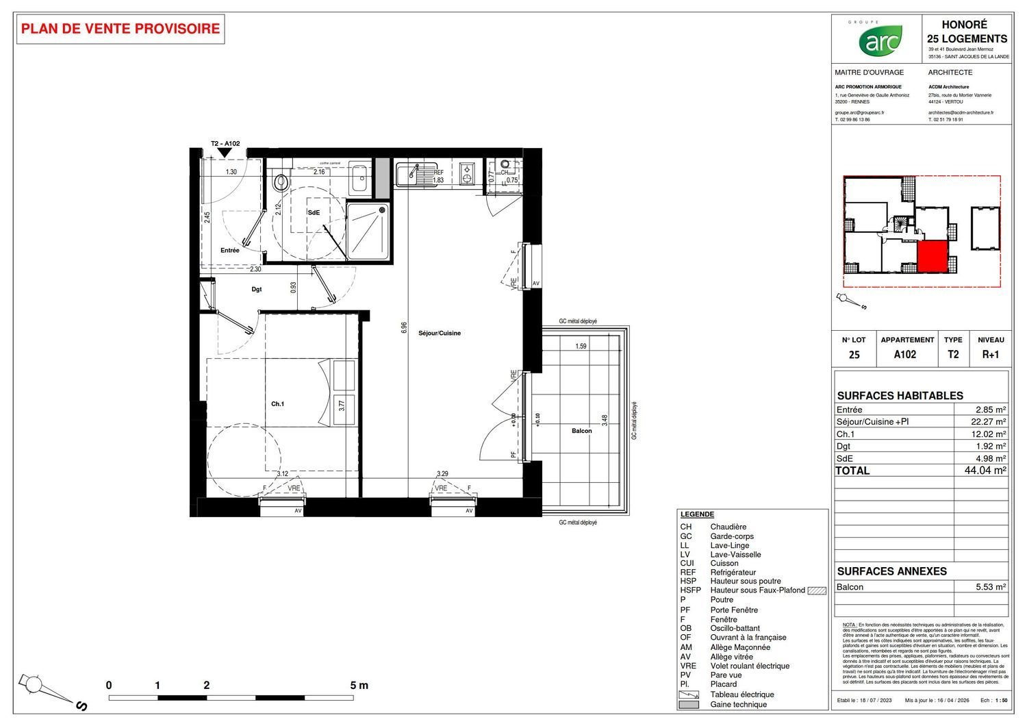 Appartement à vendre, 44m², Saint-Jacques-de-la-Lande