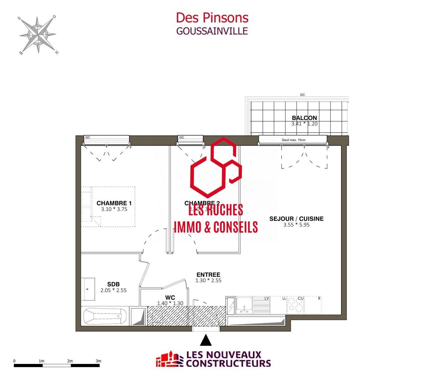 Appartement à vendre, 55m², Goussainville