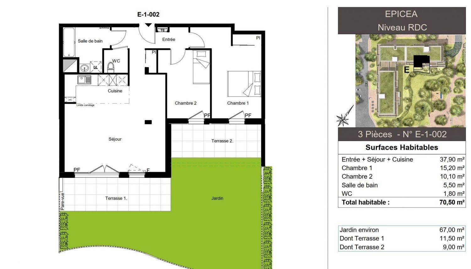 Appartement à vendre, 70m², Plaisir