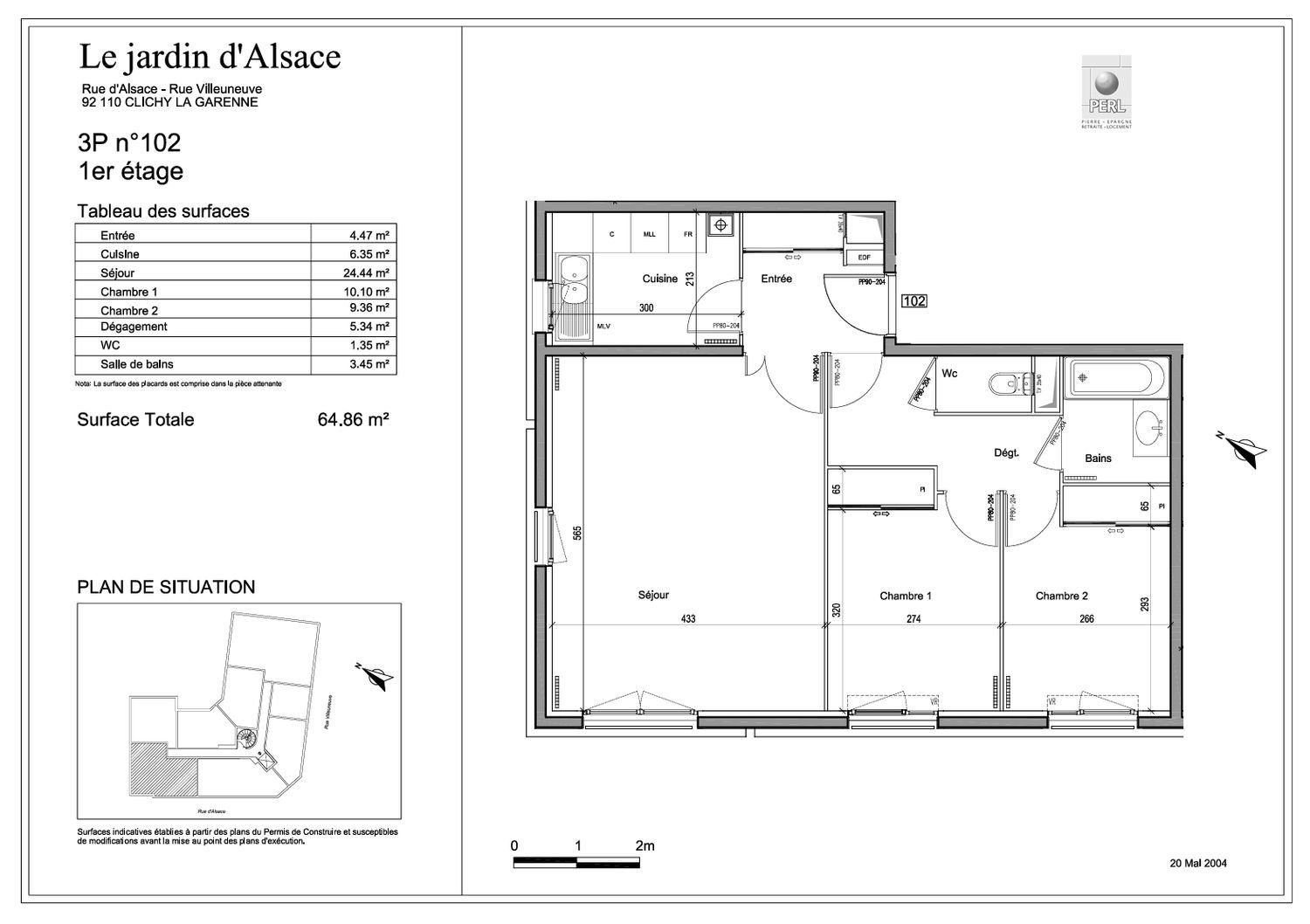 Appartement à vendre, 65m², Clichy