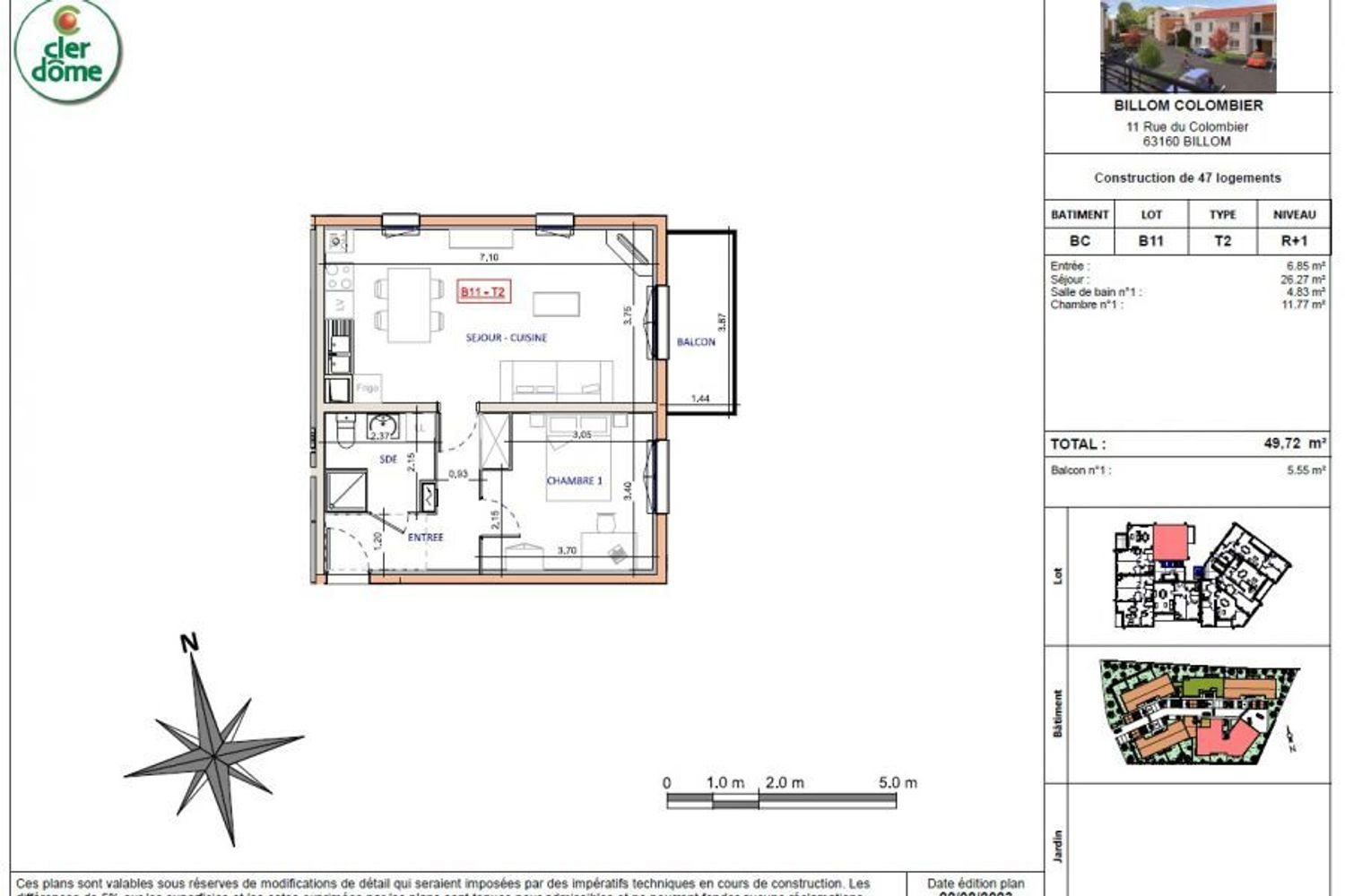 Appartement à vendre, 49m², Billom
