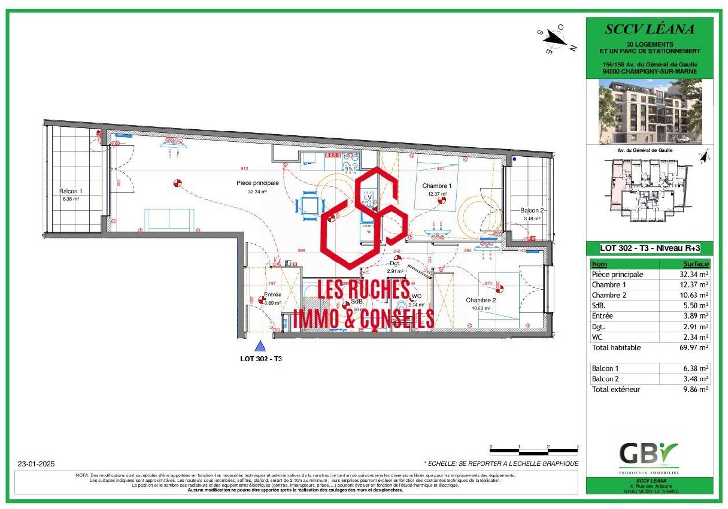 Appartement à vendre, 69m², Champigny-sur-Marne