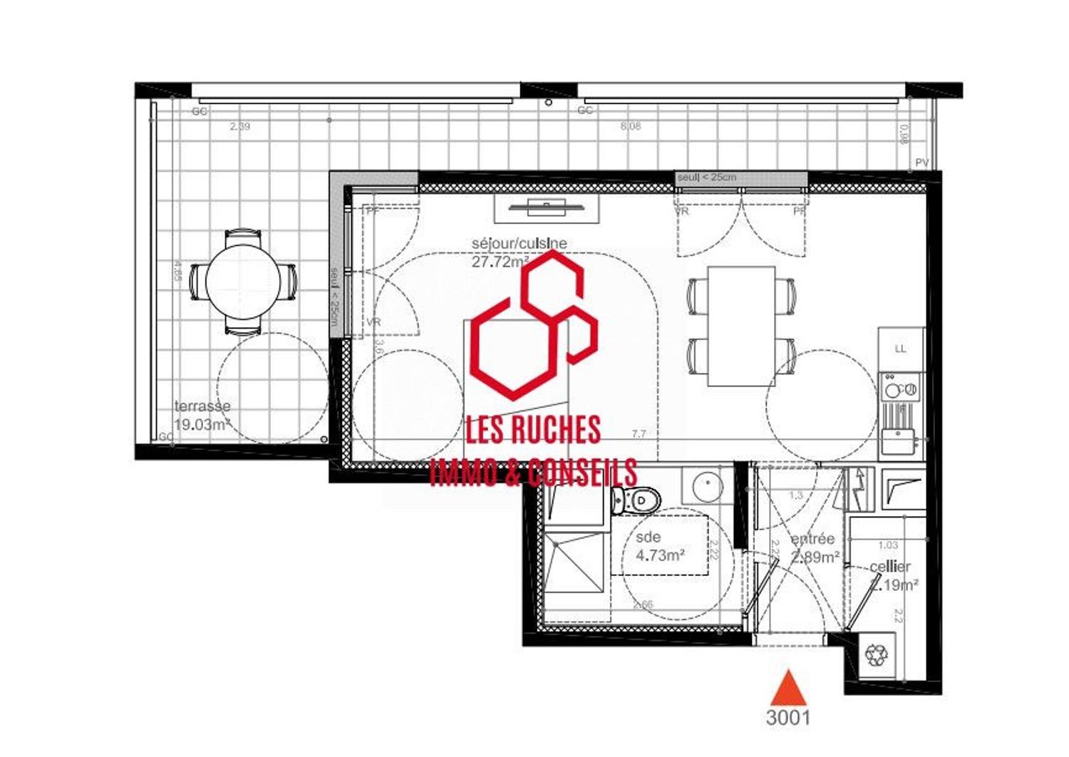 Appartement à vendre, 37m², Courcouronnes
