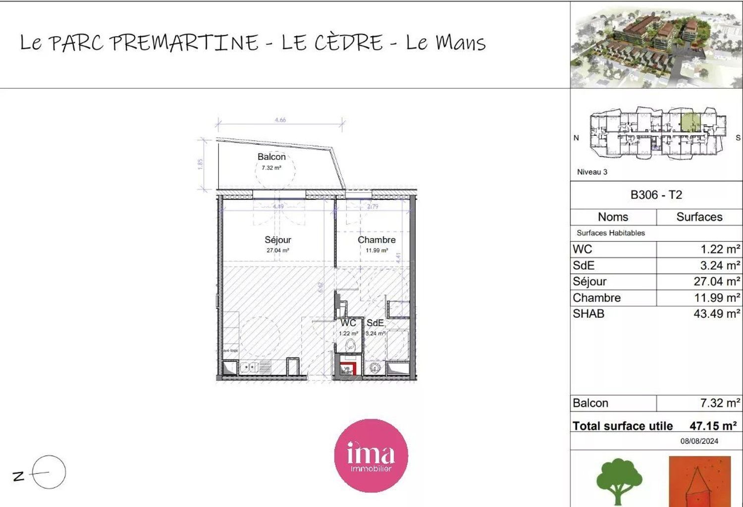 Appartement à vendre, 43m², Le Mans