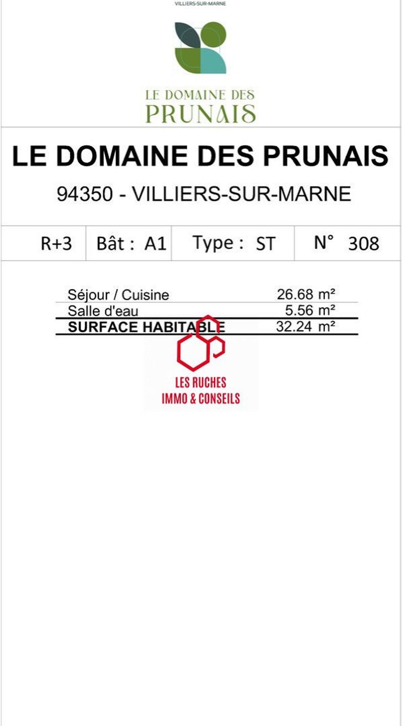 Appartement à vendre, 32m², Villiers-sur-Marne
