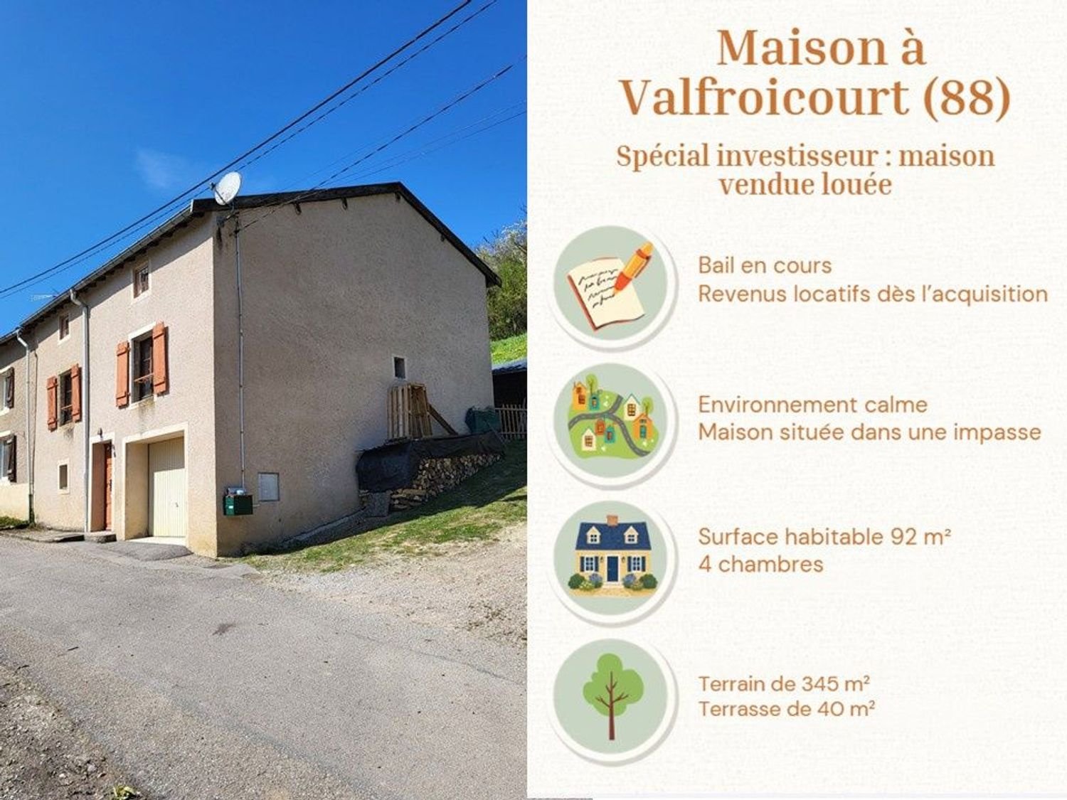 Maison à vendre, 91m², Valfroicourt