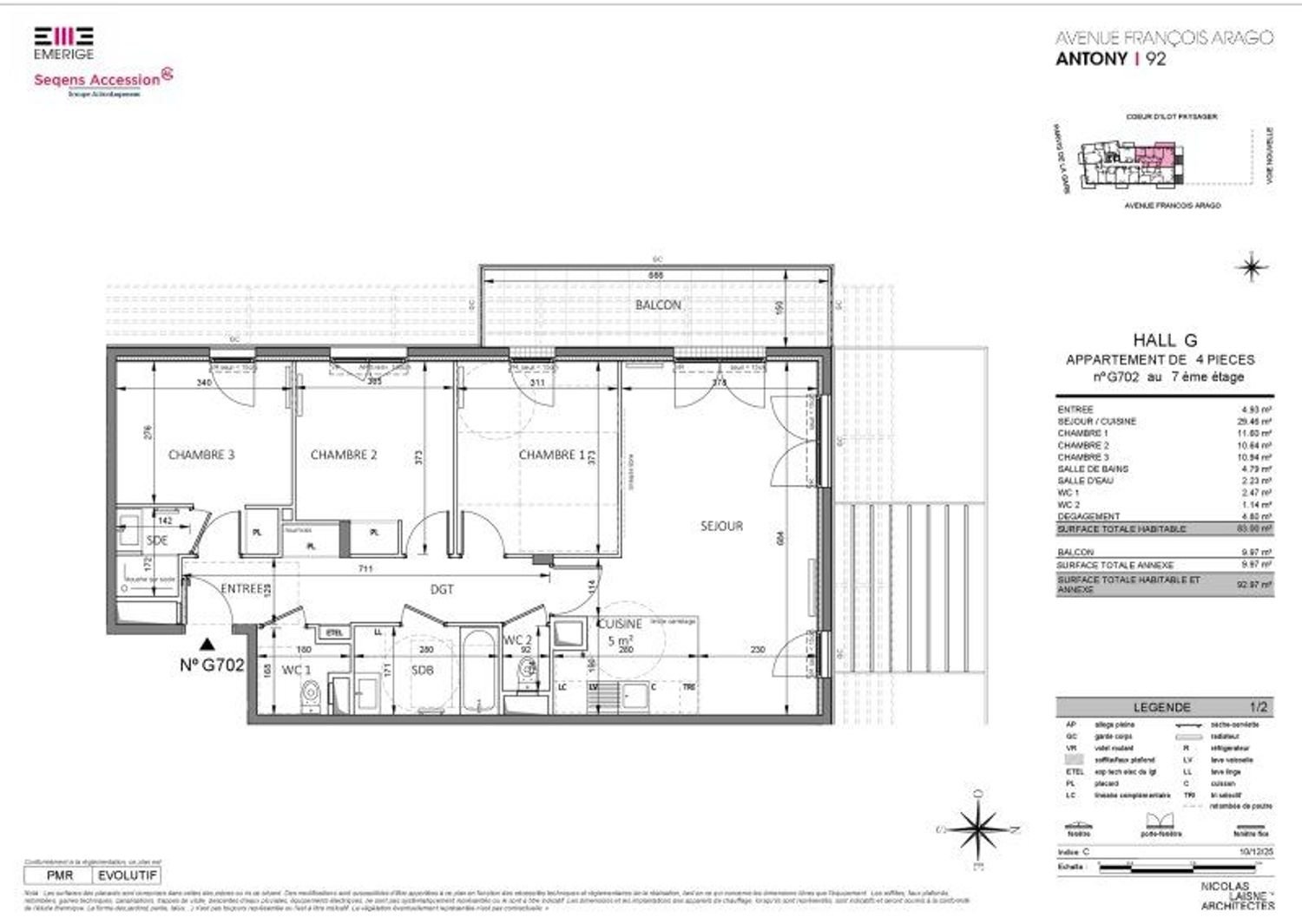 Appartement à vendre, 83m², Antony