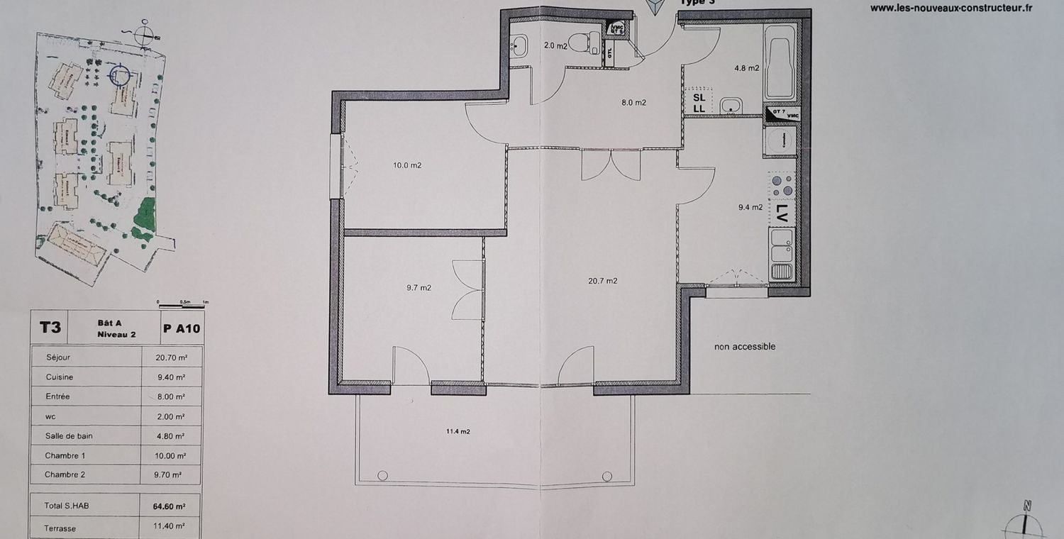 Appartement à vendre, 64m², Péronnas