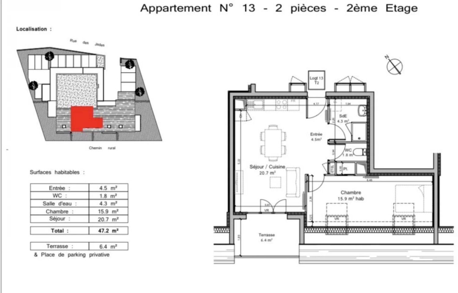 Appartement à louer, 47m², Caen