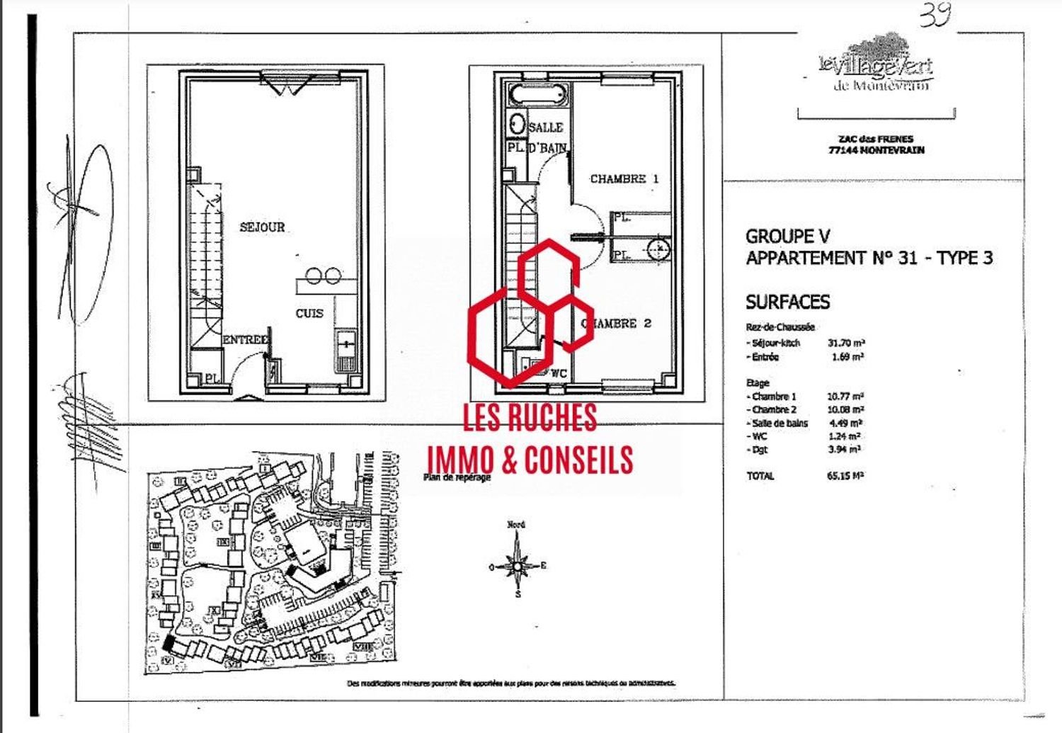 Appartement à vendre, 65m², Montévrain