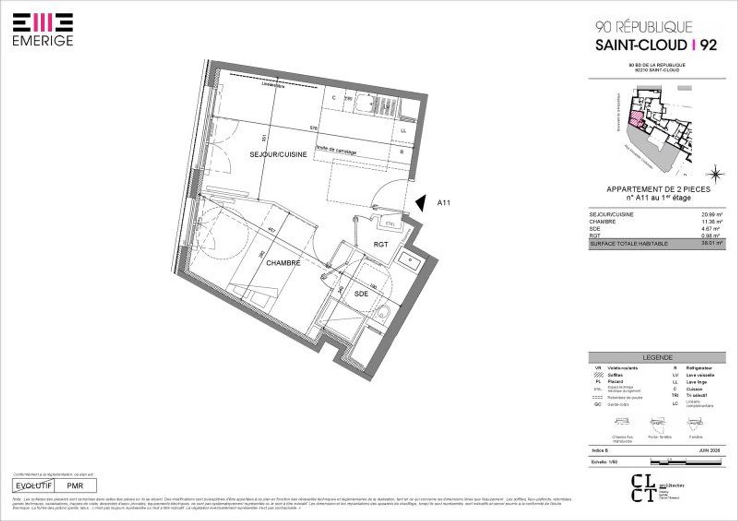 Appartement à vendre, 38m², Saint-Cloud