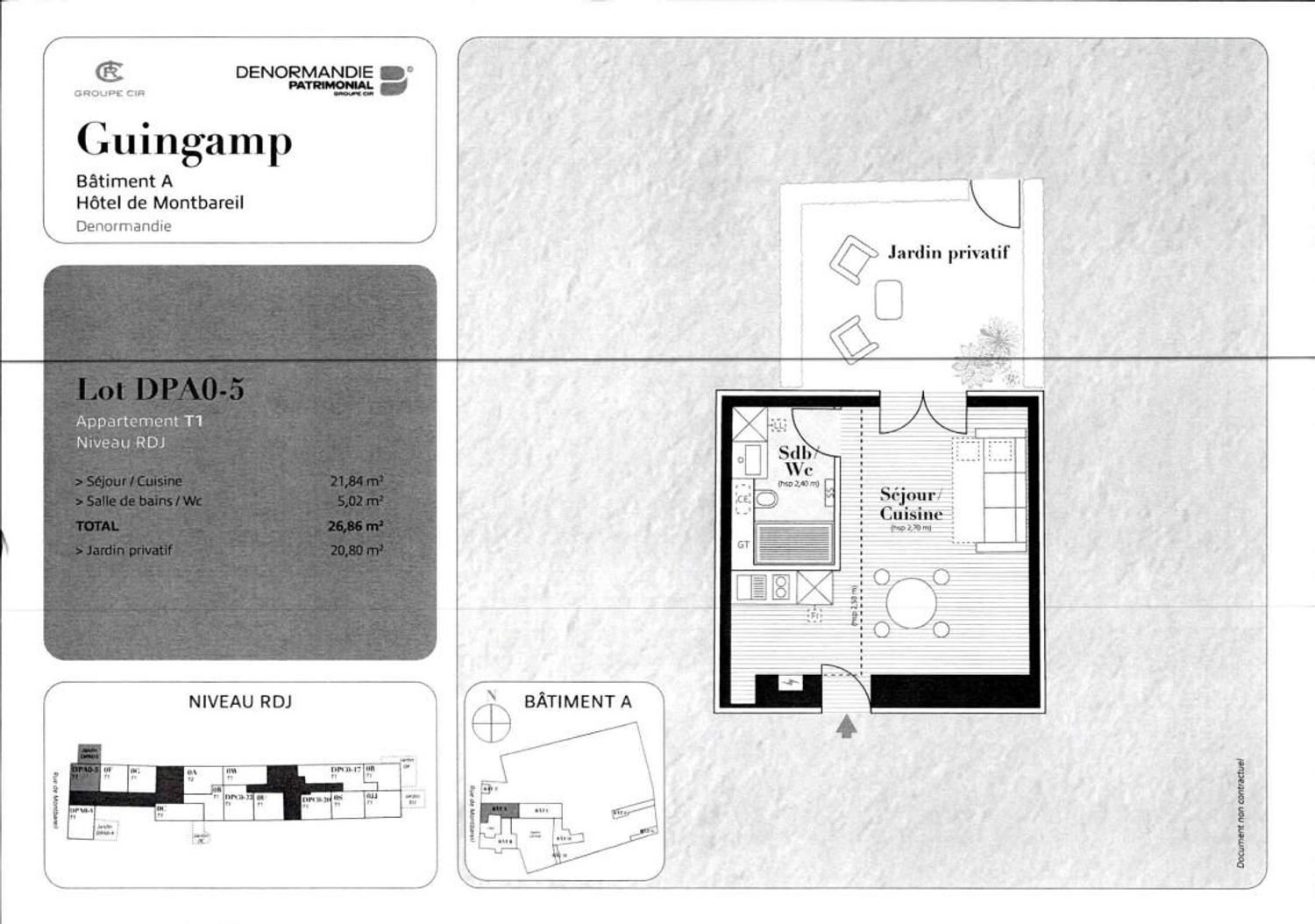Appartement à louer, 26m², Guingamp