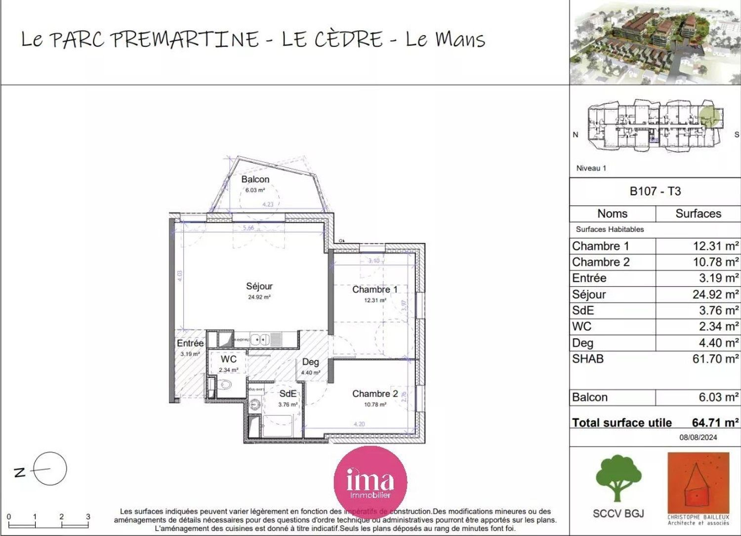 Appartement à vendre, 61m², Le Mans