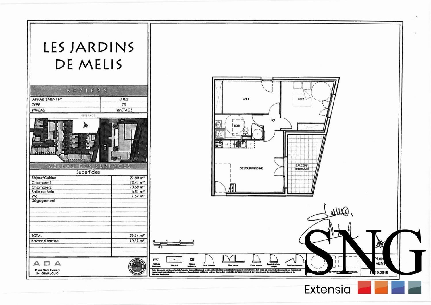 Appartement à vendre, 56m², Béziers