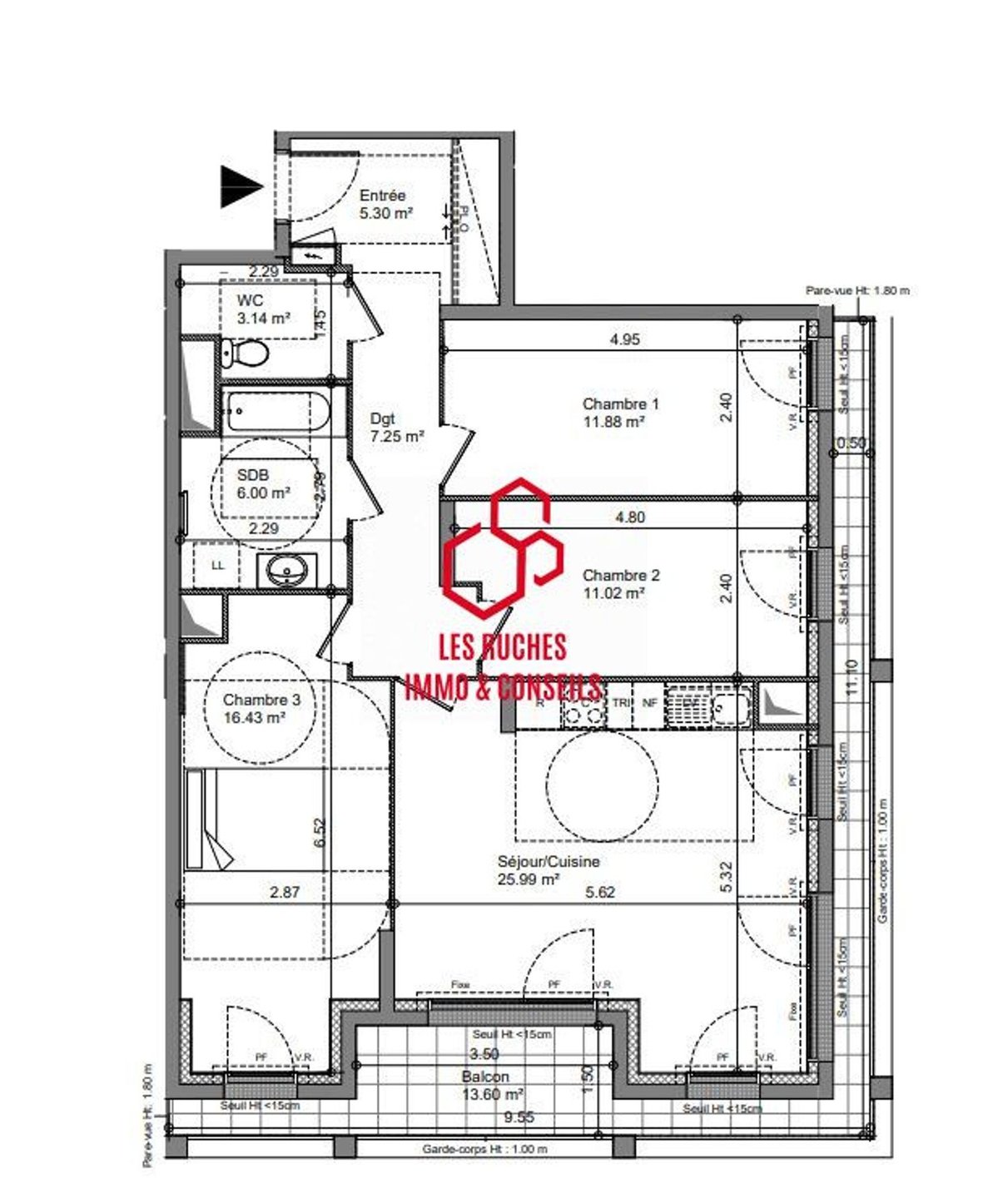 Appartement à vendre, 87m², Bagneux