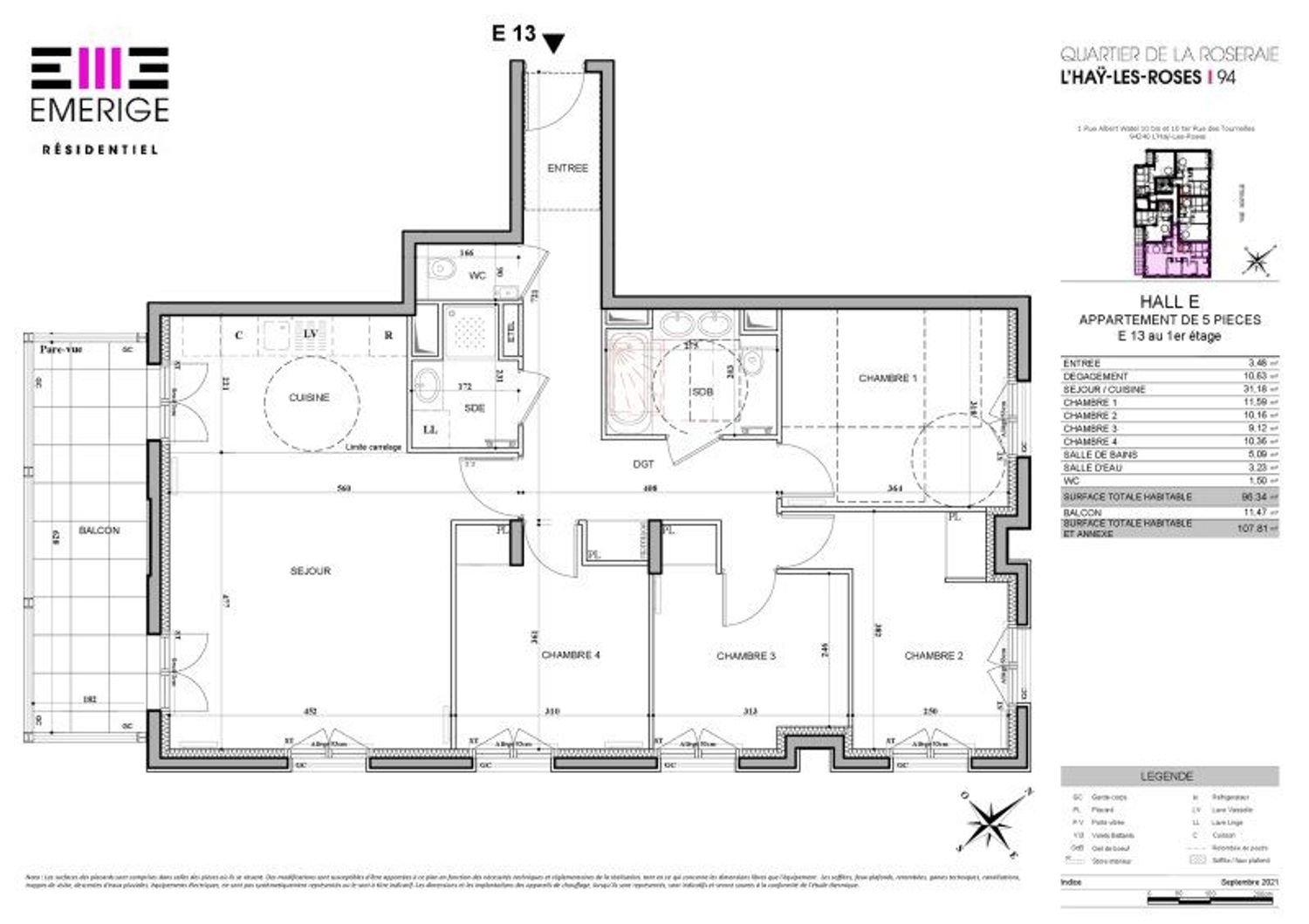 Appartement à vendre, 96m², L'Haÿ-les-Roses