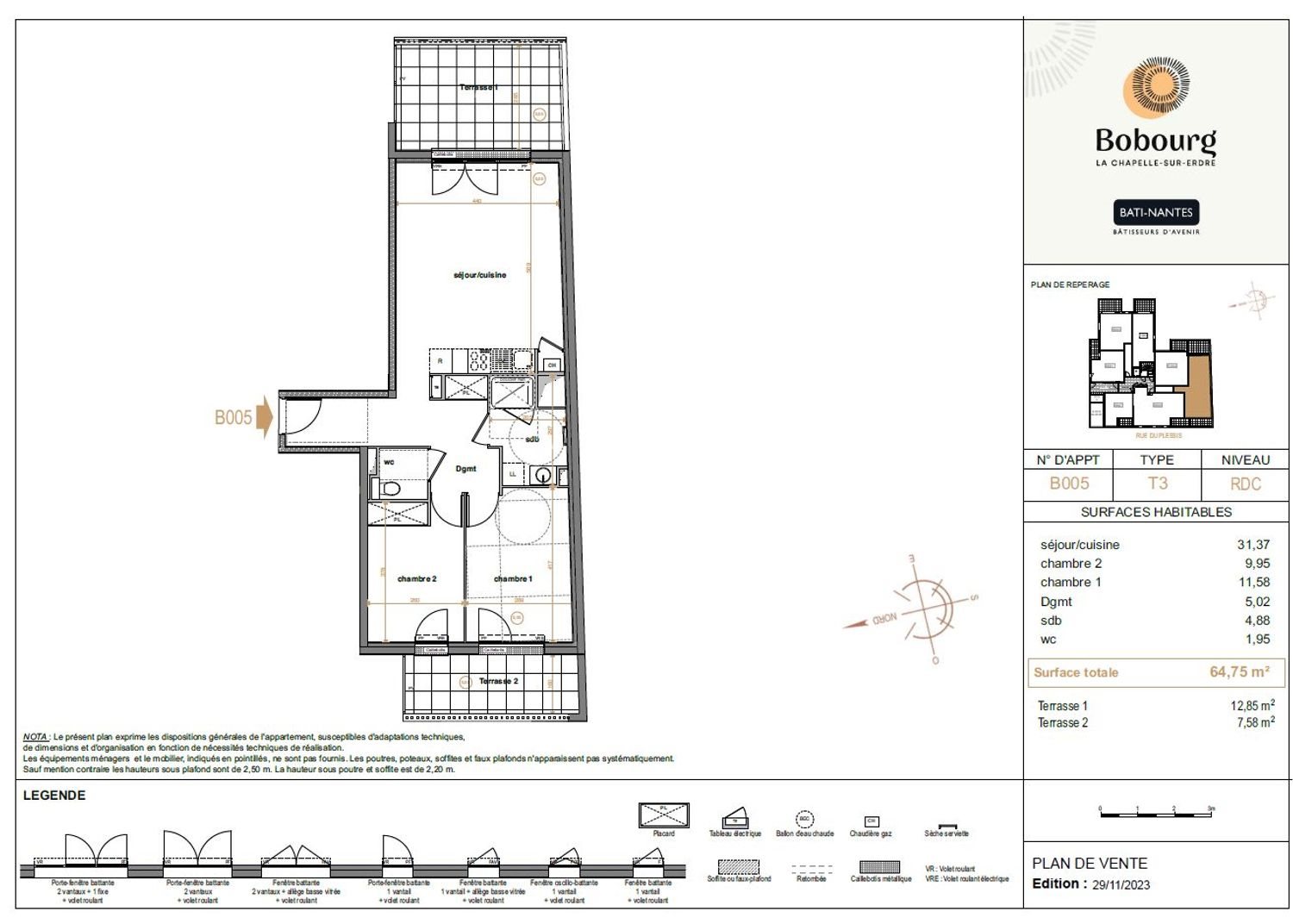 Appartement à vendre, 55m², La Chapelle-sur-Erdre