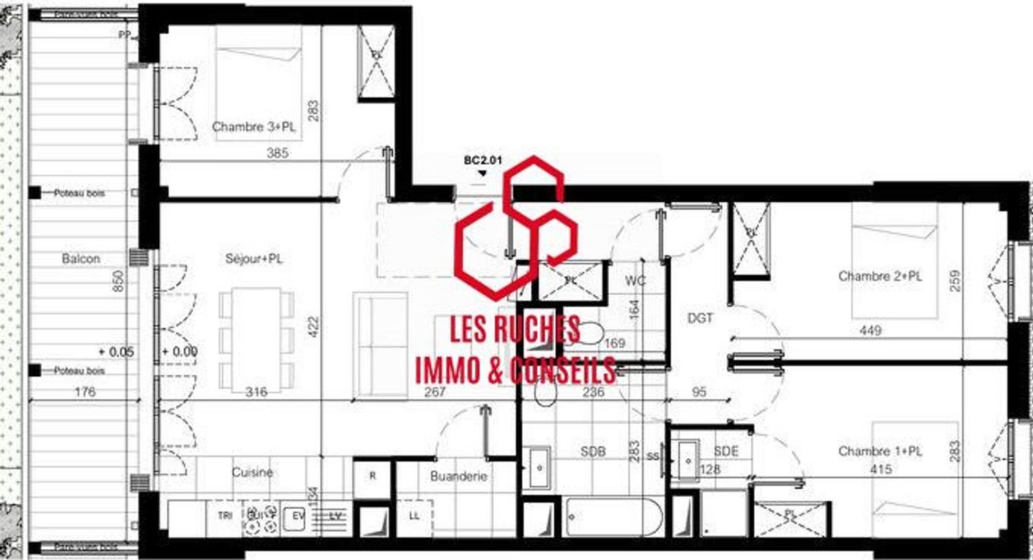 Appartement à vendre, 82m², Bussy-Saint-Georges
