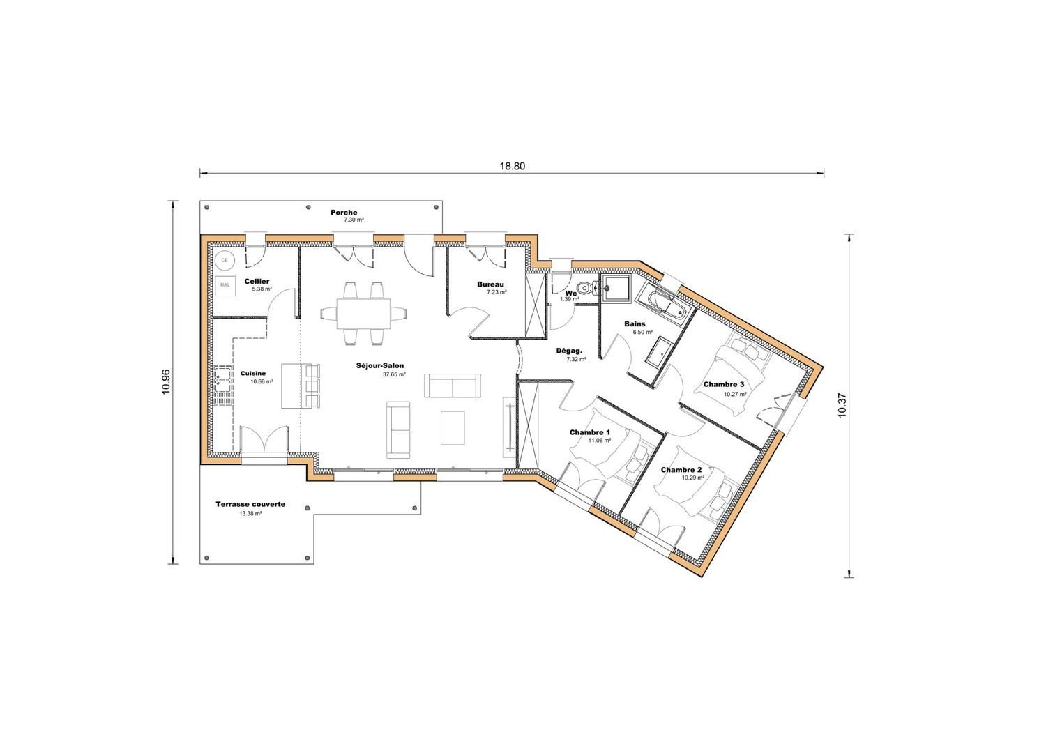 Maison à vendre, 108m², Lamothe-Capdeville