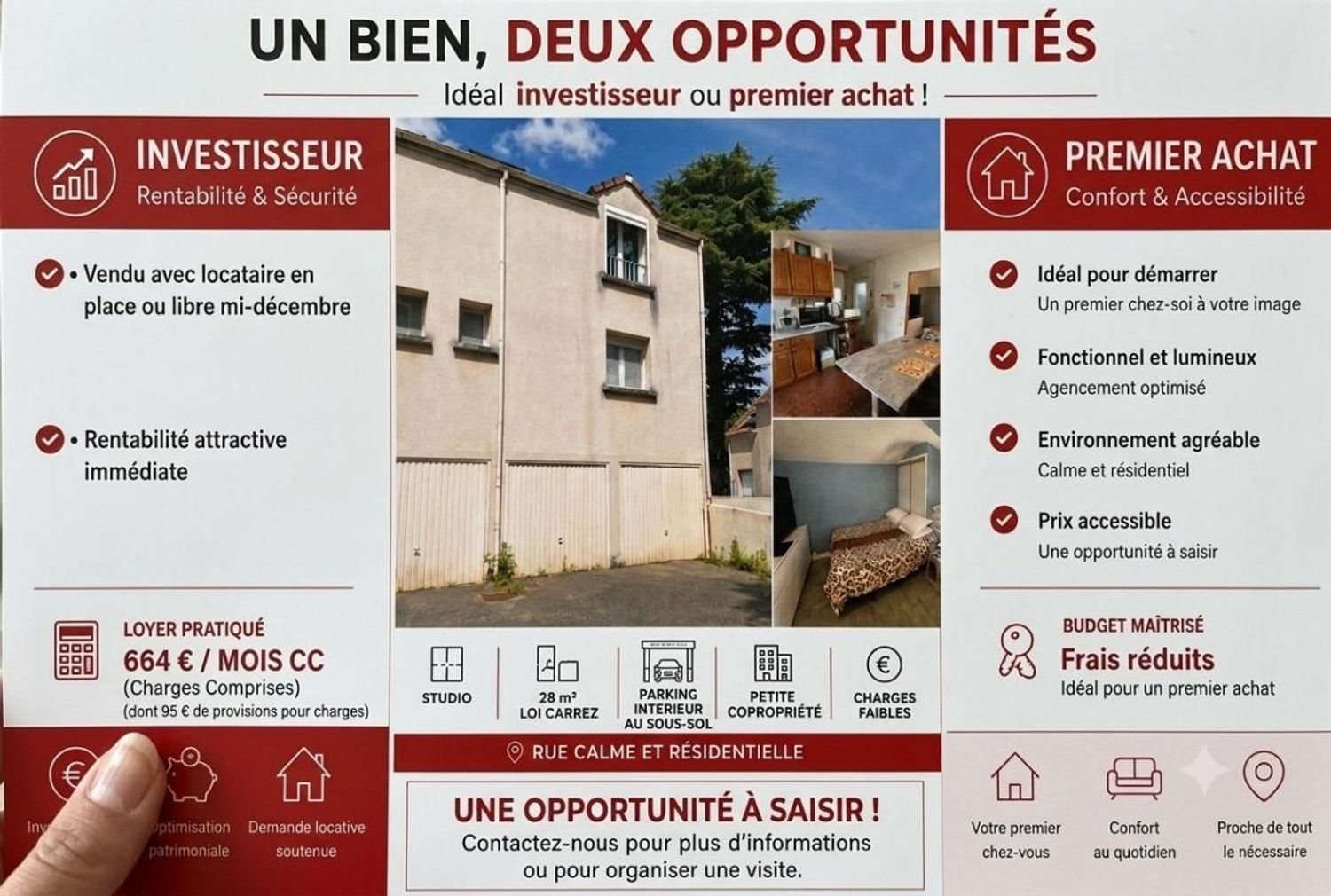 Appartement à vendre, 27m², Les Mureaux