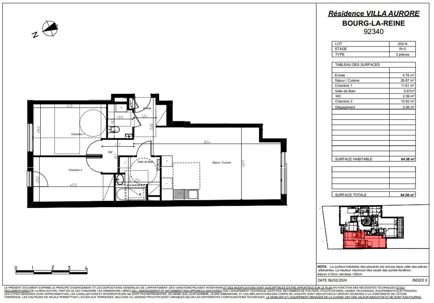 Appartement à vendre, 64m², Bourg-la-Reine