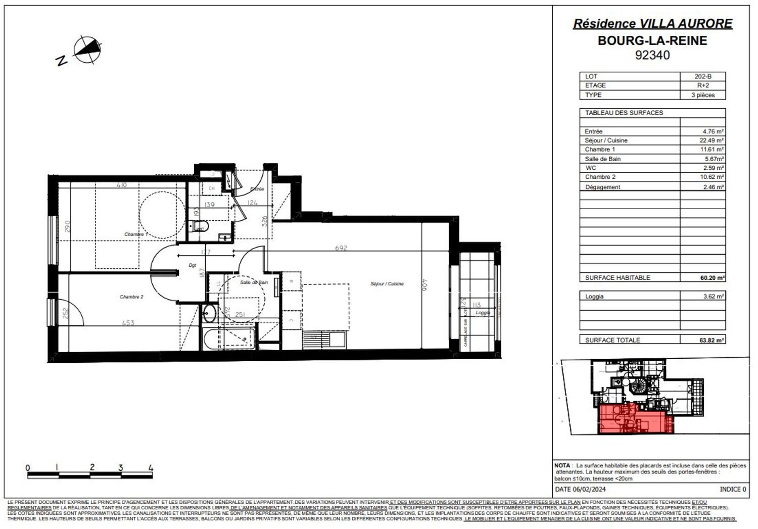 Appartement à vendre, 64m², Bourg-la-Reine
