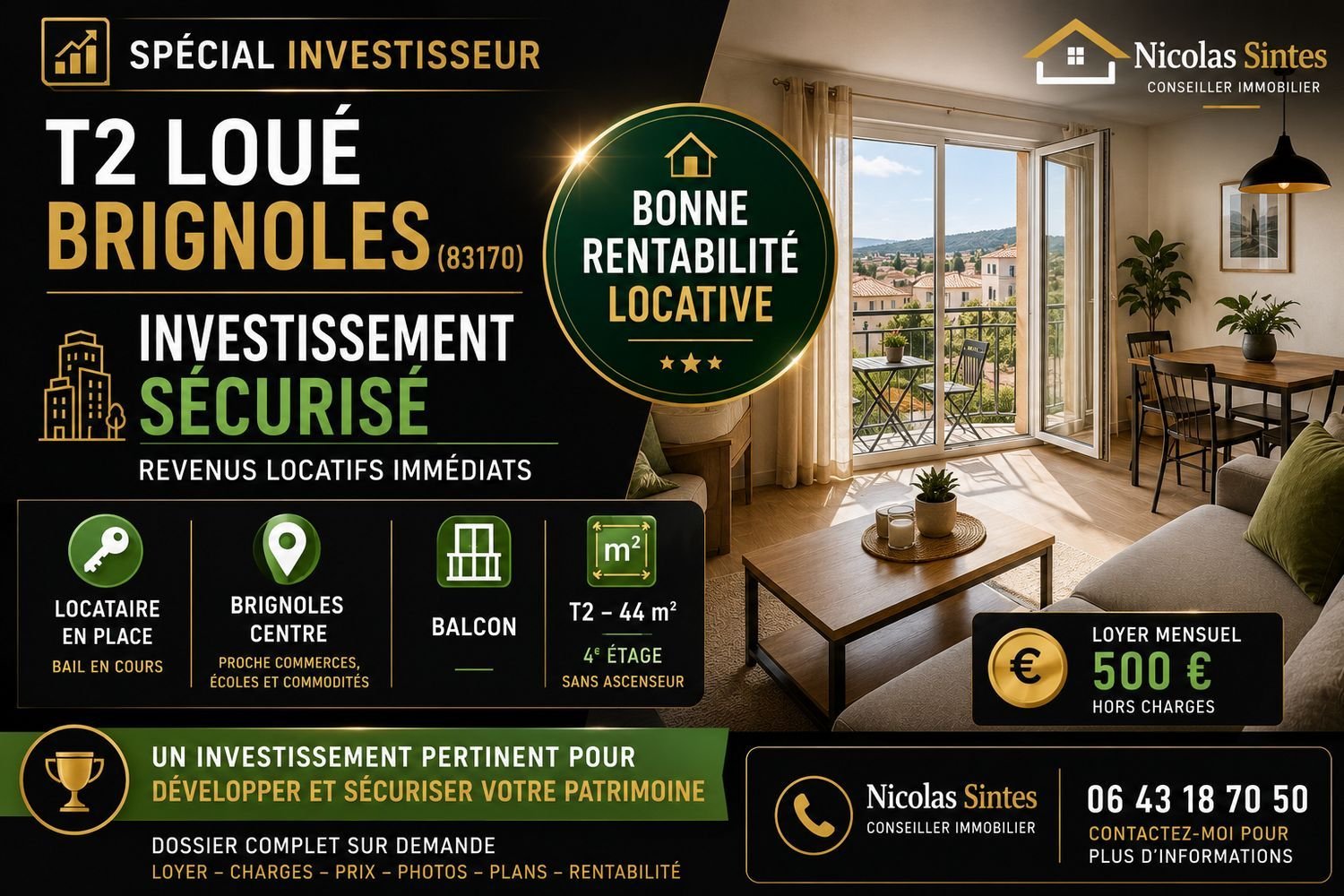 Appartement à vendre, 44m², Brignoles