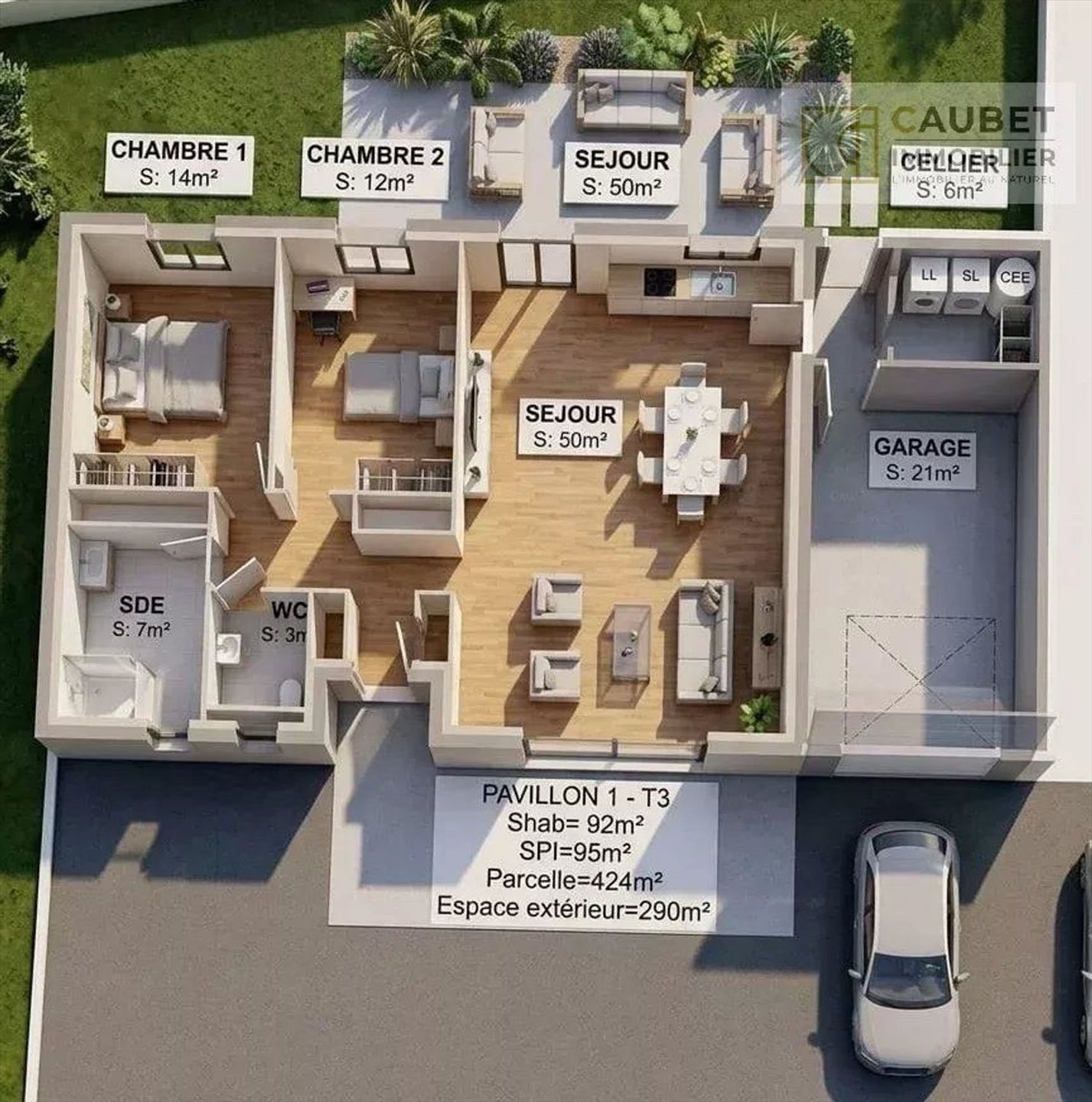 Maison à vendre, 92m², Juillan