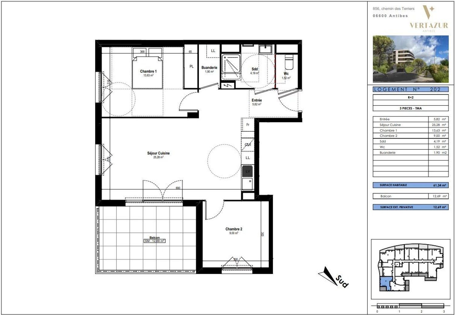 Appartement à vendre, 61m², Antibes