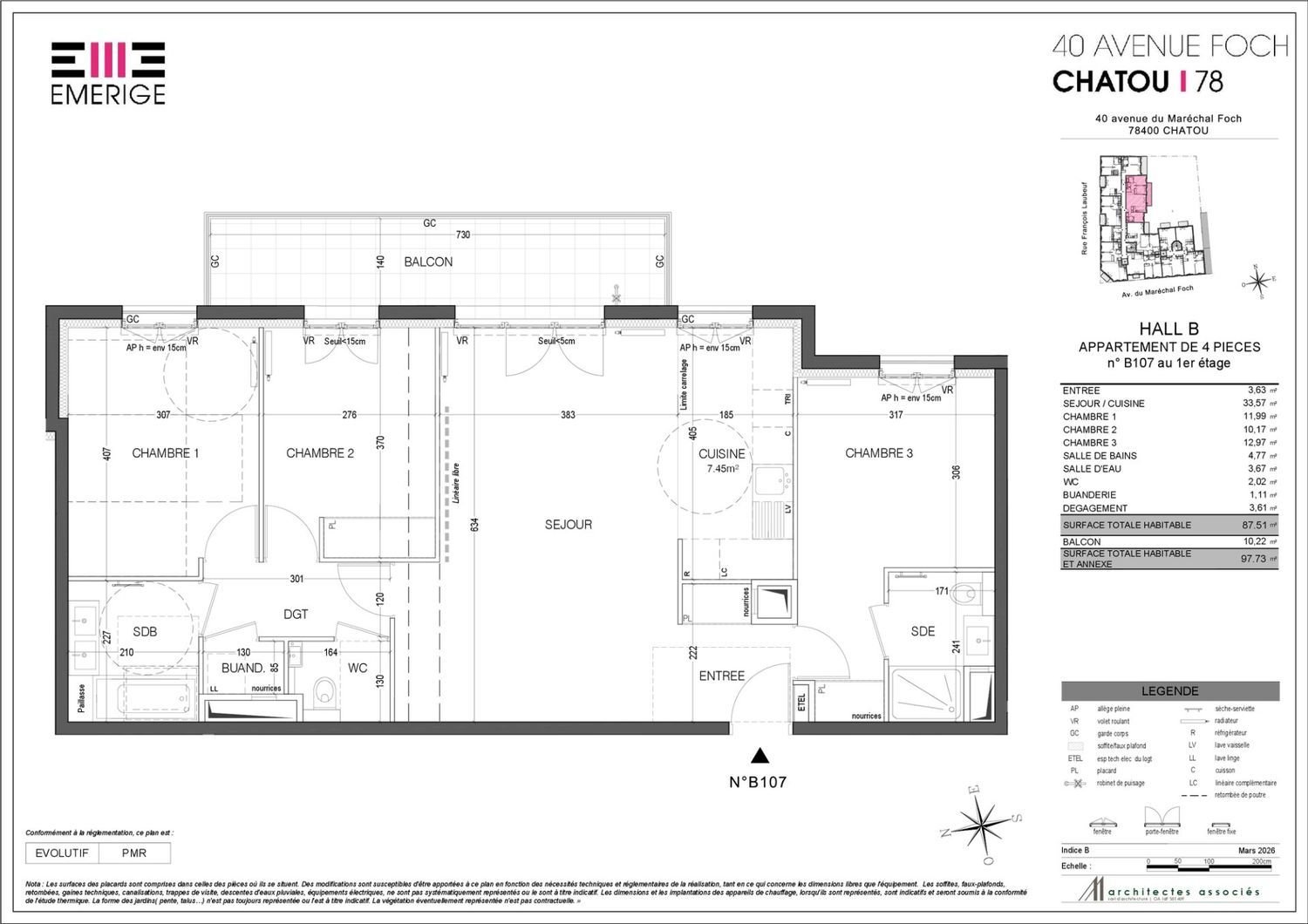 Appartement à vendre, 88m², Chatou