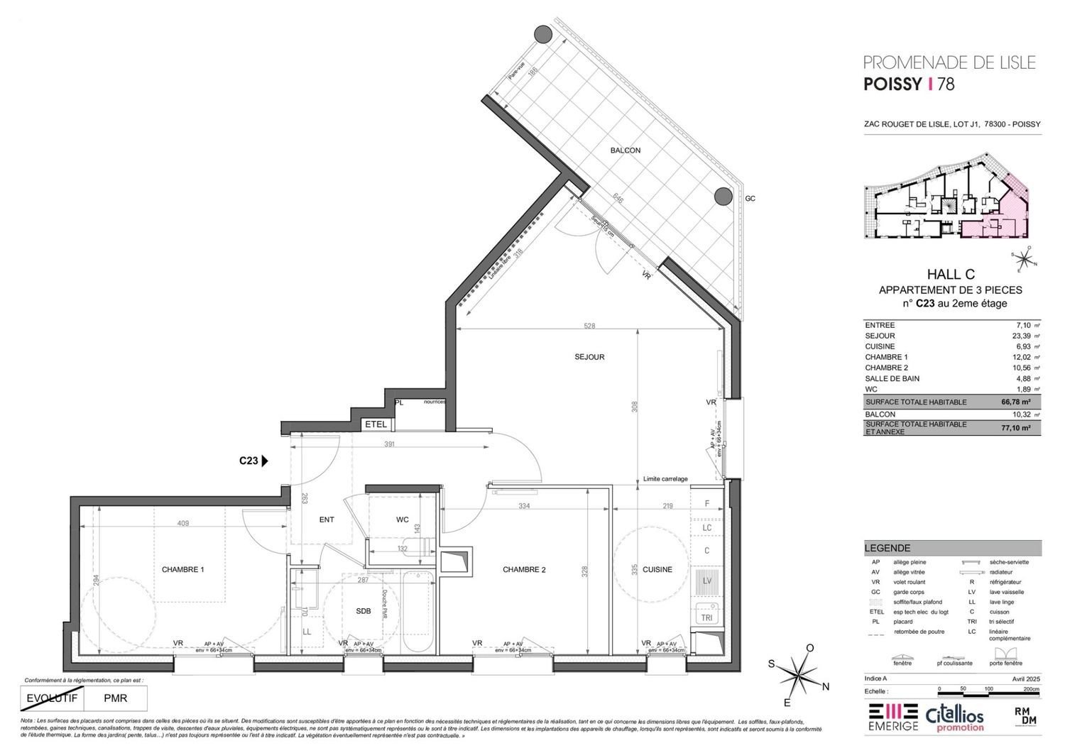 Appartement à vendre, 67m², Poissy