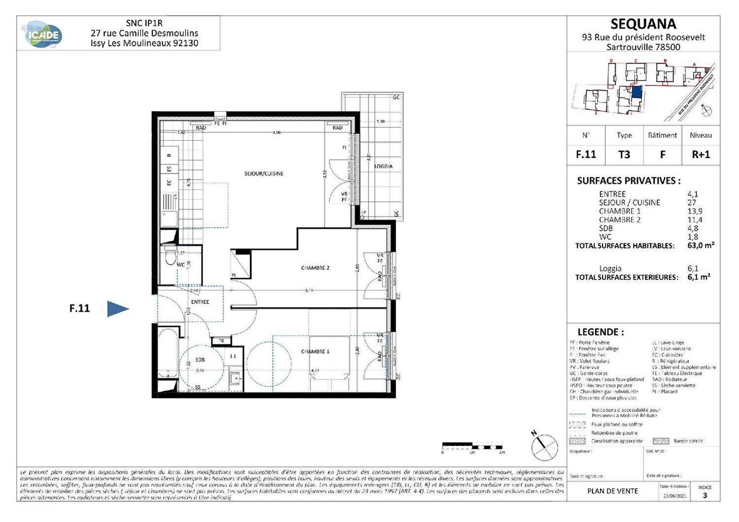 Appartement à vendre, 63m², Sartrouville