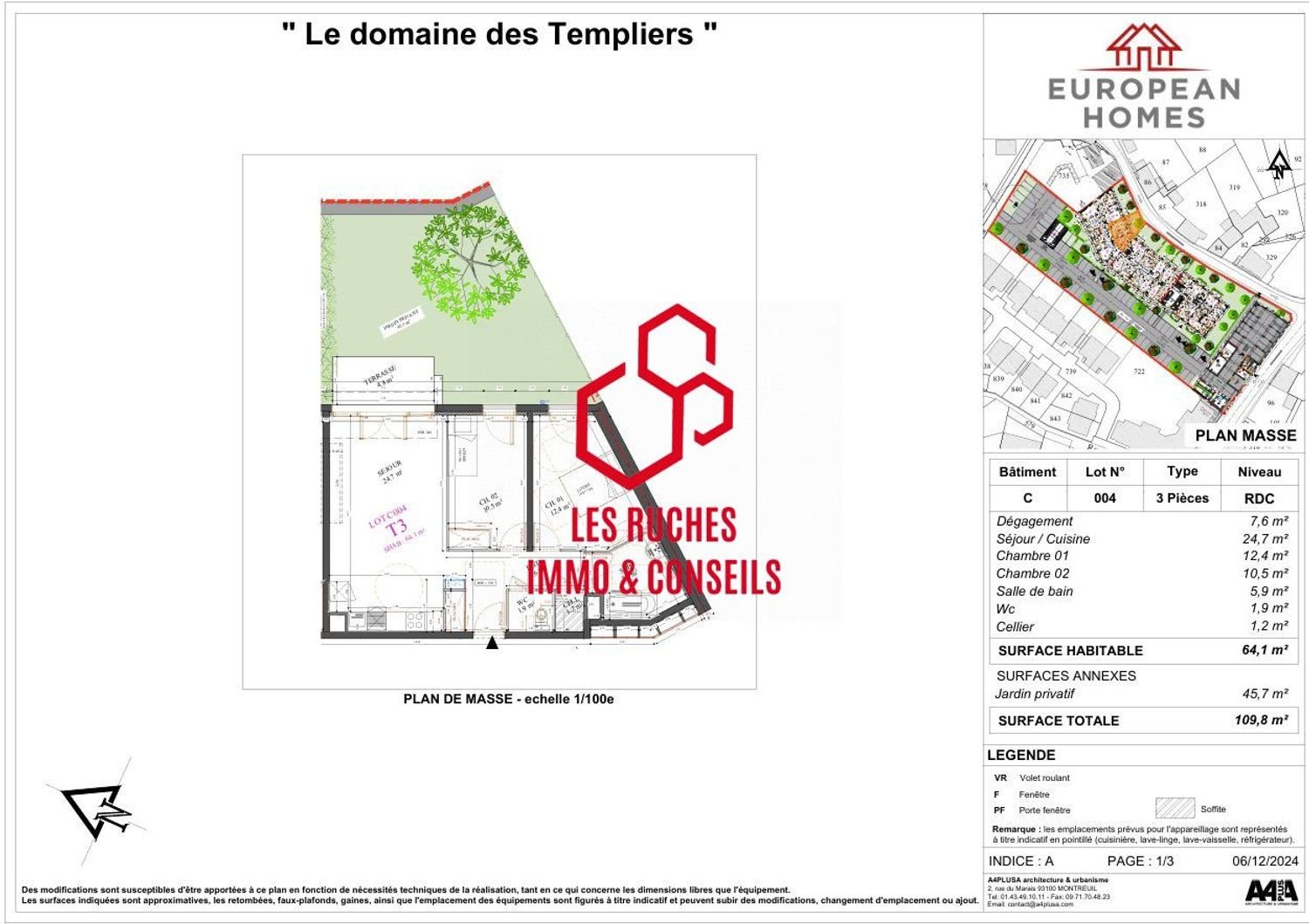Appartement à vendre, 64m², Messy