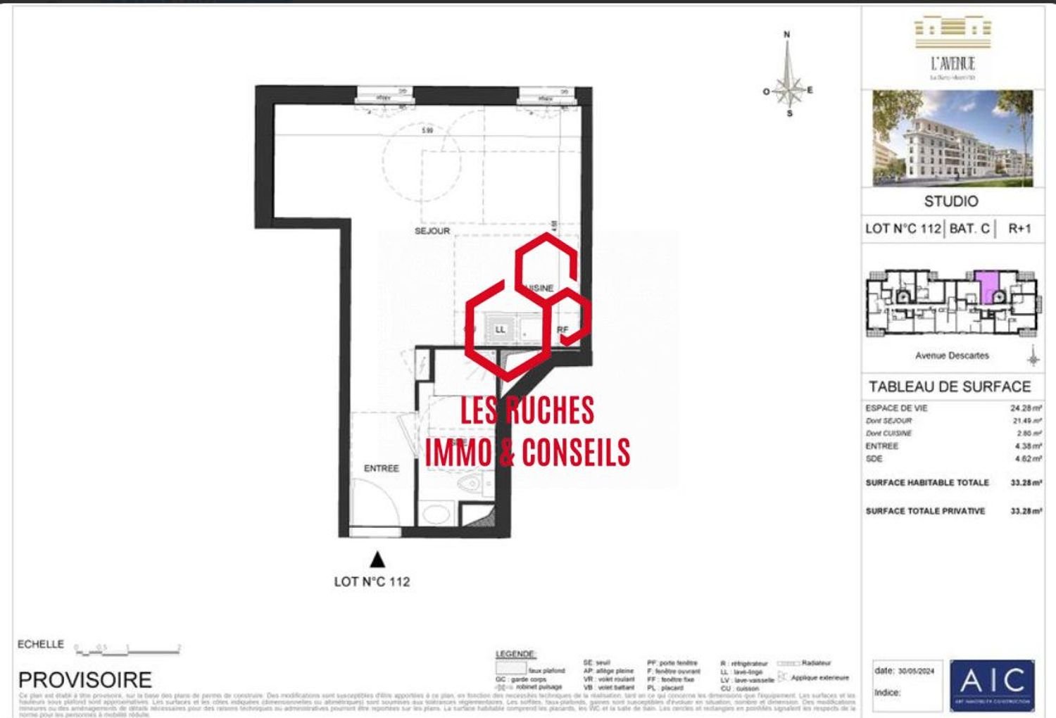 Appartement à vendre, 33m², Le Blanc-Mesnil