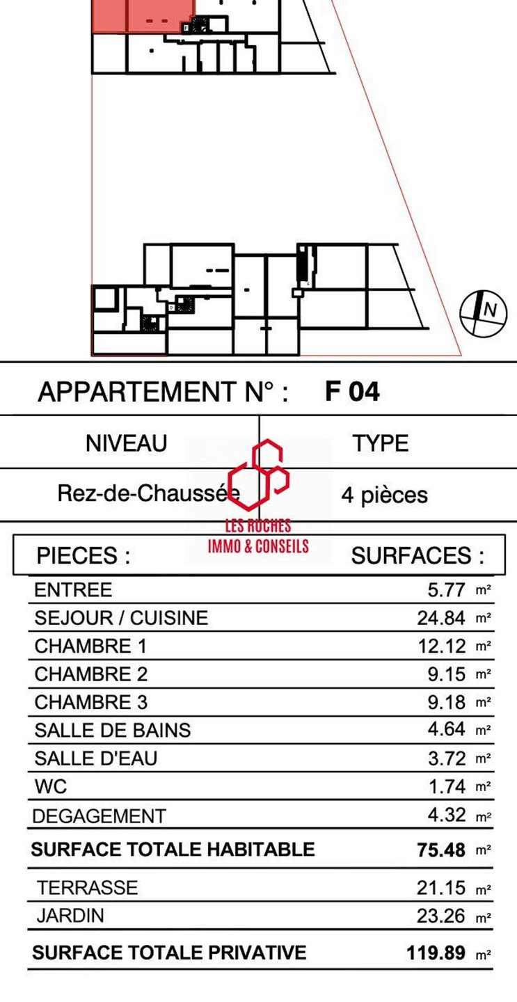 Appartement à vendre, 75m², Bussy-Saint-Georges