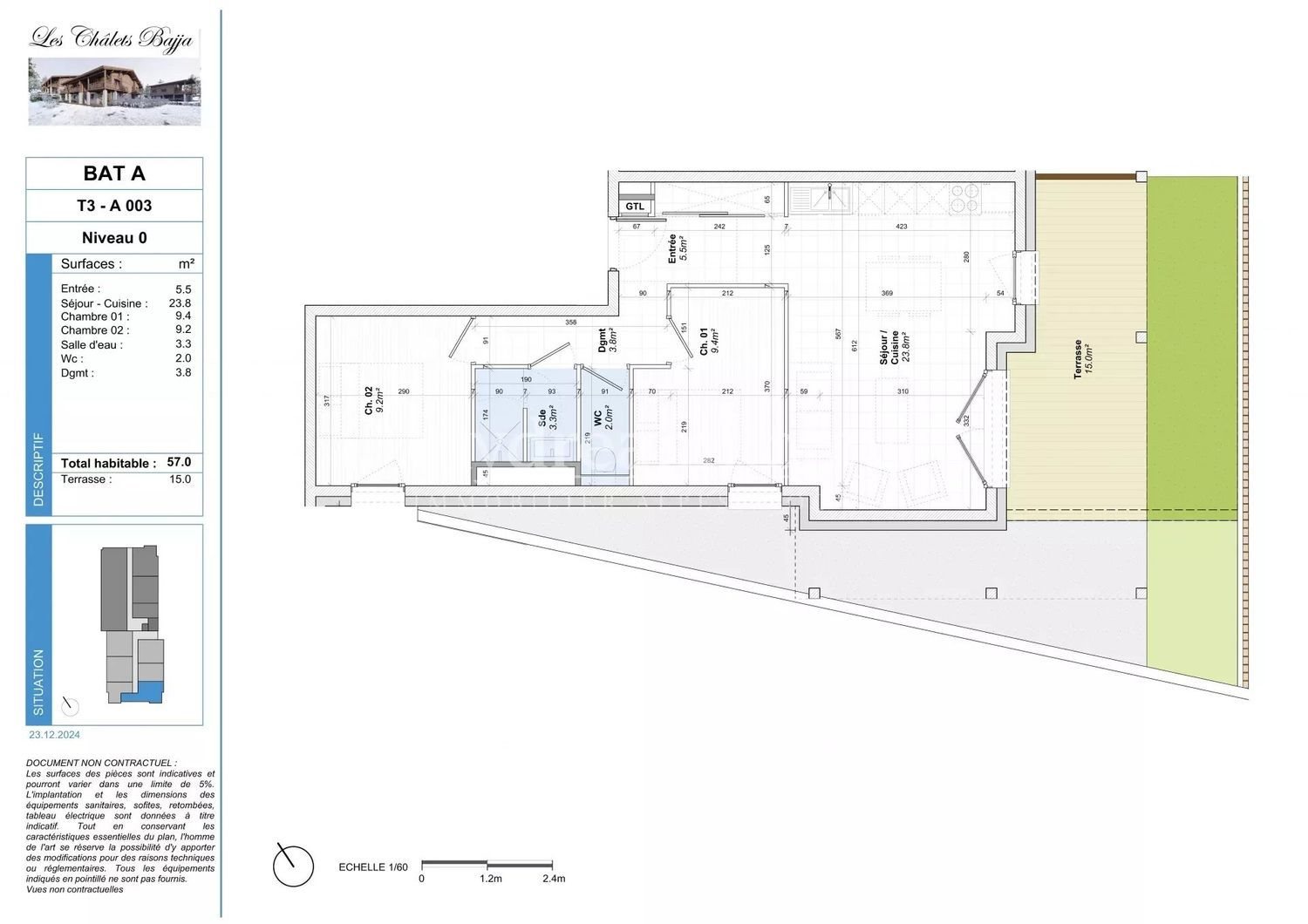 Appartement à vendre, 57m², Notre-Dame-de-Bellecombe